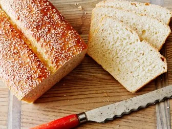 WONDERFUL WHITE BREAD, Tyler Florence, Food 911/Bad Bread in Las Vegas, NV, Food
Network, Milk, Butter, Rapid-Rising Dry Yeast, Sugar or Honey, All-purpose Flour, Salt, Egg
Whites, Sesame Seeds,WONDERFUL WHITE BREAD, Tyler Florence, Food 911/Bad Bread in Las Vegas, NV, Food
Network, Milk, Butter, Rapid-Rising Dry Yeast, Sugar or Honey, All-purpose Flour, Salt, Egg
Whites, Sesame Seeds