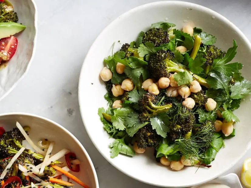 Herbed Chickpea Broccoli Salad With Tahini Lemon Dressing Recipe Amy