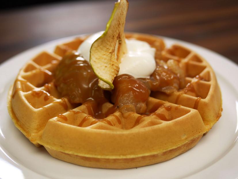 Carmel Big Apple Waffle with Salted Caramel Sauce Recipe | Amanda ...