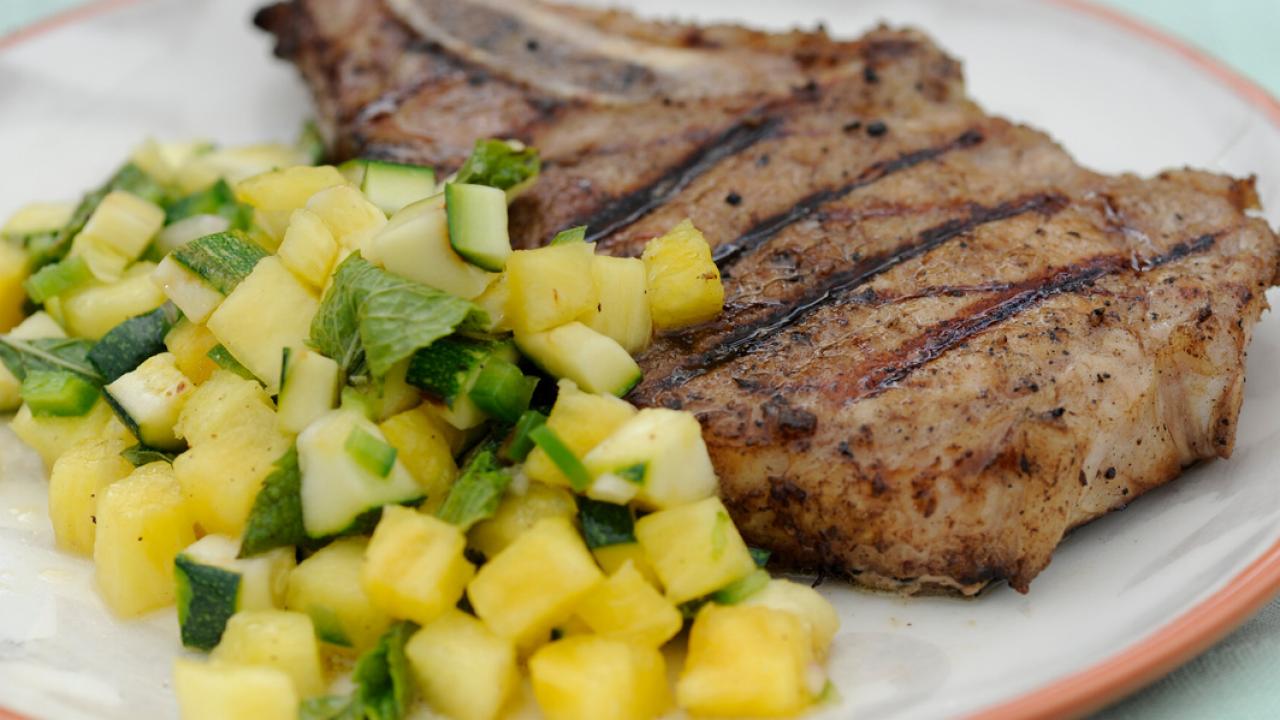 Grilled Pork Chops with Salsa