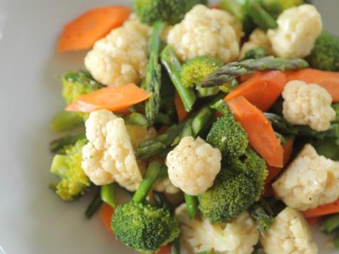 Steamed Vegetables with Sesame-Chile Oil