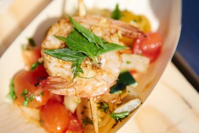 Grilled Shrimp Skewers with Fennel Chopped Salad