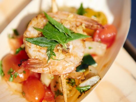 Grilled Shrimp Skewers with Fennel Chopped Salad