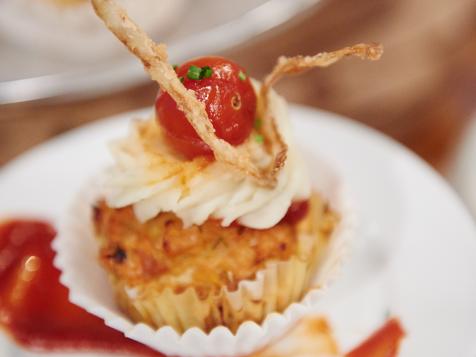 Meatloaf Cupcake with Mashed Potato Icing and Cherry Tomato Jam
