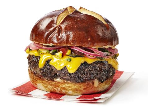 Brat Burgers with Stout Aioli and Corn Relish