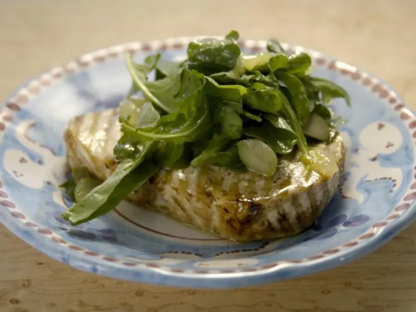 Grilled Swordfish with Candied Lemon Salad Recipe | Giada De Laurentiis ...