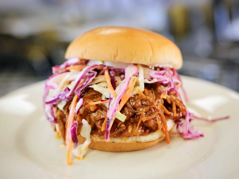 Pulled Pork Sandwich With Bbq Sauce And Coleslaw Recipe Amanda Freitag Food Network 6867