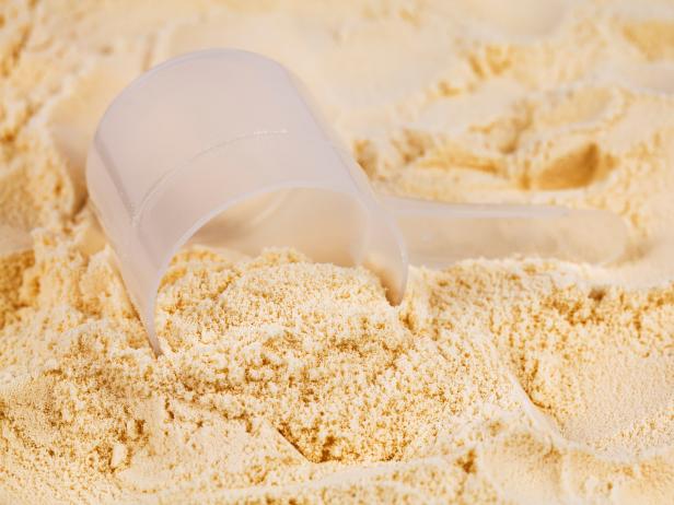 A scoop of vanilla whey isolate protein 