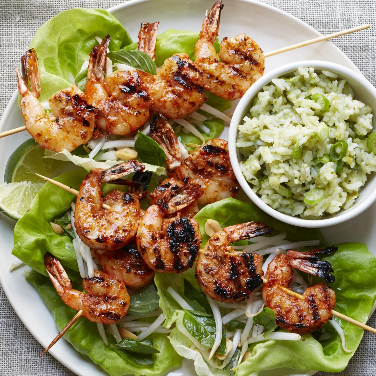 Thai Style Basil Shrimp with Basil Coconut Rice