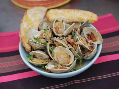 Tequila Chorizo Clams on the Grill
