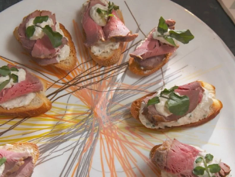 Seared Beef Tenderloin Bites, as seen on Food Network's Farmhouse Rules, Season 4.