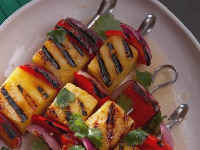 Grilled Fruit and Vegetable Kabobs, as seen on Food Network's Farmhouse Rules, Season 4.