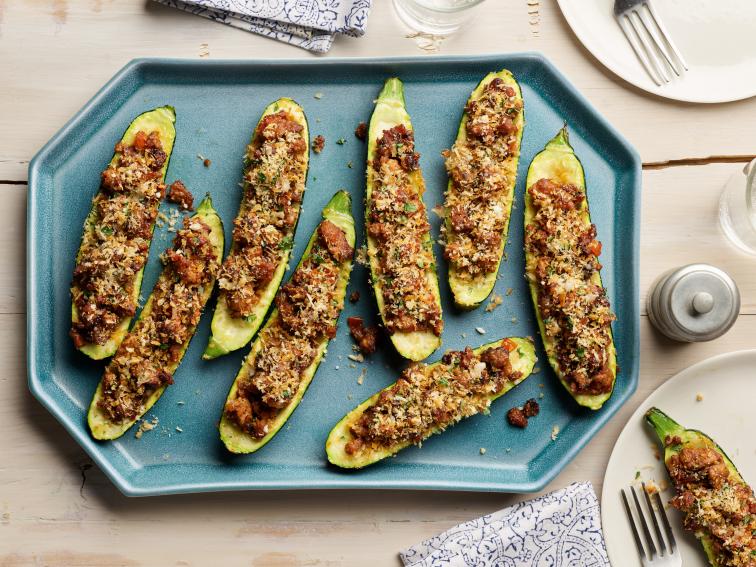 Sausage Stuffed Zucchini Boats Recipe Nancy Fuller Food Network 5434