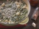 Creamed Kale with Pearl Onions, as seen on Food Network's Farmhouse Rules, Season 4.