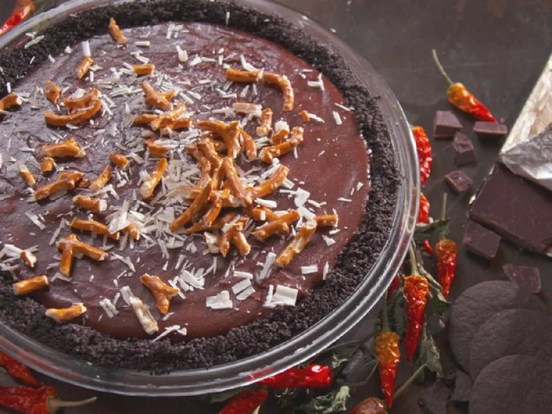 Fiery Triple Chocolate Cream Pie, as seen on Food Network's Farmhouse Rules, Season 4.