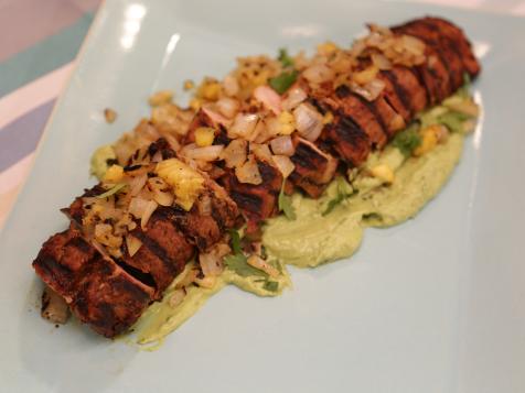 Grilled Pork Tenderloin al Pastor with Avocado Crema