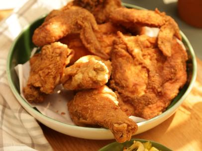Food beauty of Melissa Gilbert's fried chicken, as seen on Food Network’s The Kitchen, Season 6.