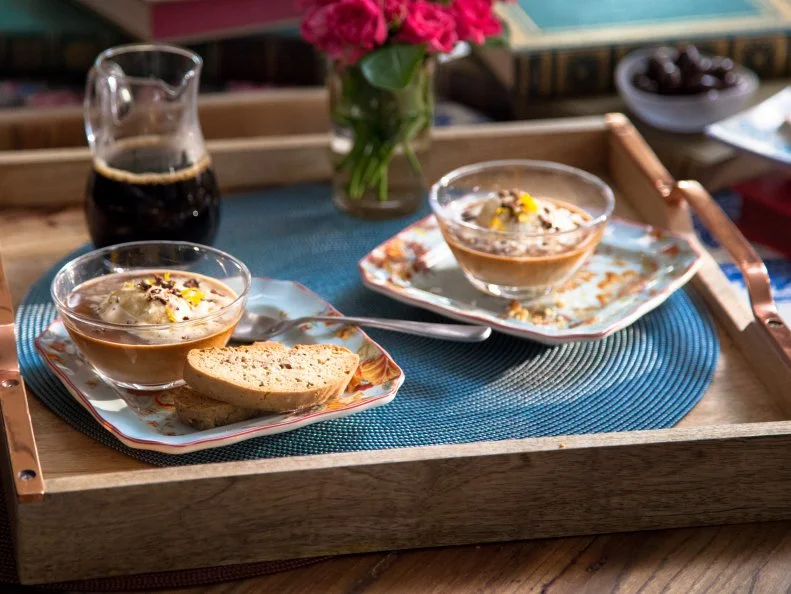 Homemade black pepper walnut biscotti and affogato, a dish inspired by the classic Italian dessert, as seen on Valerieâ  s Home Cooking.