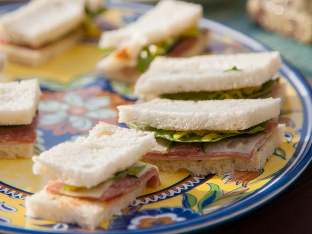 Homemade Italian finger sandwiches as prepared by host Valerie Bertinelli on Valerieâ  s Home Cooking.