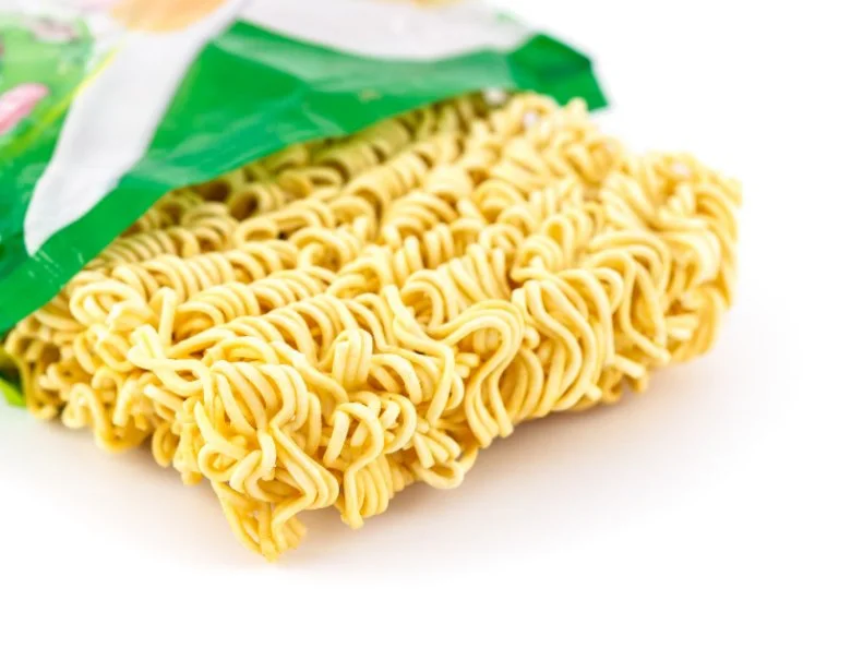 Instant noodles isolated on white background