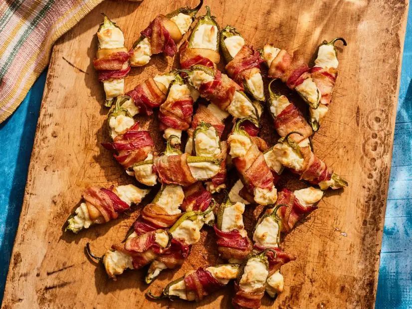 Description: Ree Drummond's Jalapeno Poppers. Keywords: Jalapenos, Cream Cheese, Bacon.