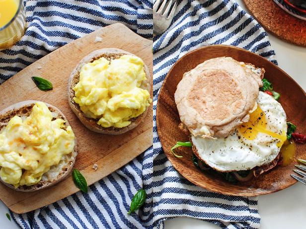 One Recipe, Two Meals: Cheesy Breakfast Sandwich Edition (for You and for the Kids)