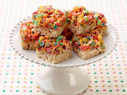 Food Network Kitchenâ  s Fruity Cereal Treats for KIDS/THANKSGIVING/CAMP CUTTHROAT, as seen on Food Network.