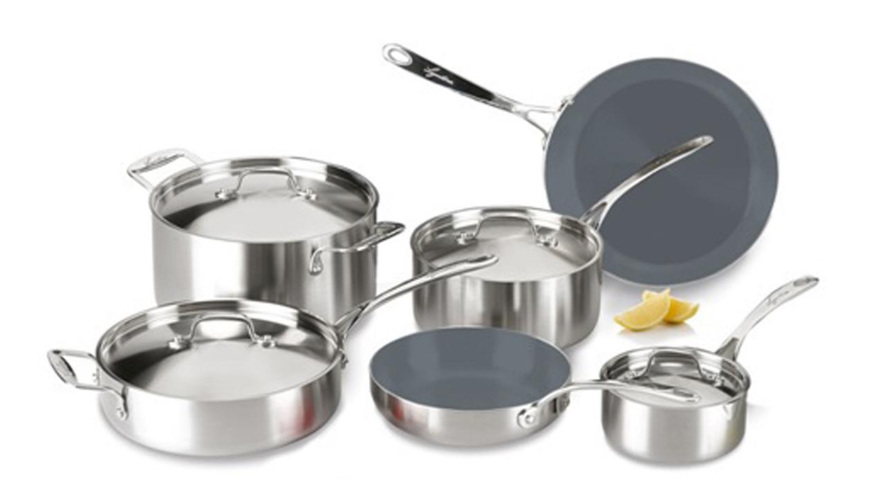 Lagostina Tri-Ply 12 Pc. Stainless Set with Stainless Lids