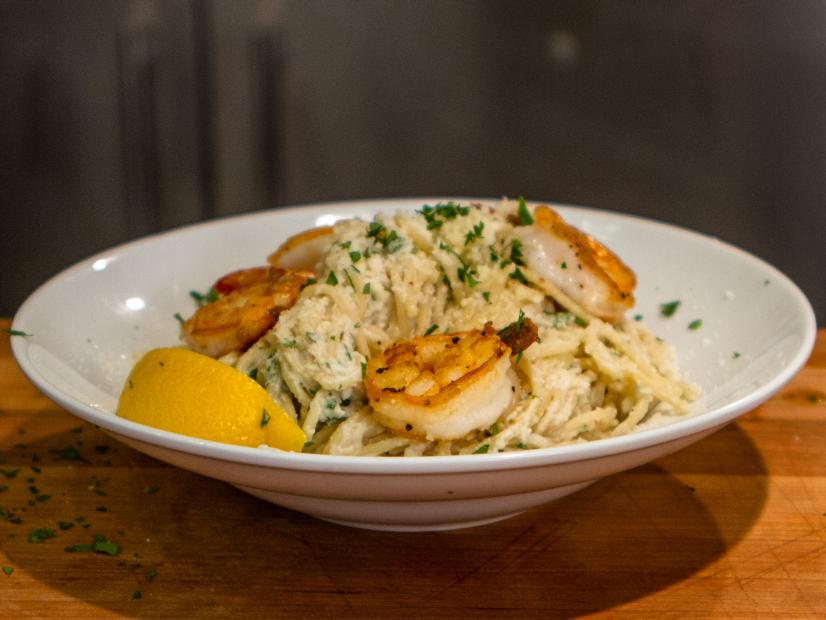 Cauliflower Spaghetti Alfredo With Shrimp Recipe Food Network