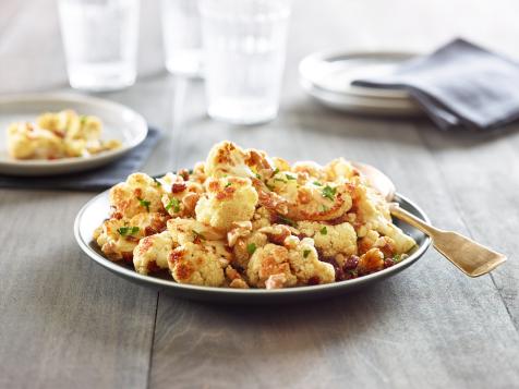 Roasted Cauliflower with Walnuts and Raisins