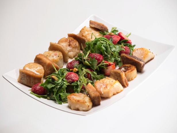 Pan-Seared Scallops and Pork Belly with Pomegranate Agrodolce and Beurre Blanc image