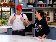 Co-Hosts Jeff Mauro and Katie Lee discuss back to school meal tips as seen on Food Network's The Kitchen, Season 7.