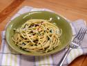 Co-Host Geoffrey Zakarian's Aglio e Olio Pasta is see in on the set of Food Network's The Kitchen, Season 7.