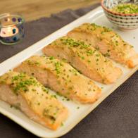 Valerie Bertinelli prepares her Honey Mustard Salmon as seen on Food Networkâ  s Valerieâ  s Home Cooking, Season 1