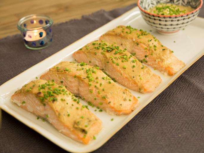 Baked Salmon with Honey Mustard Sauce Recipe Valerie Bertinelli
