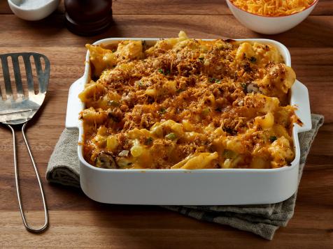 Baked Cauliflower, Leek and Mushroom Macaroni and Cheese