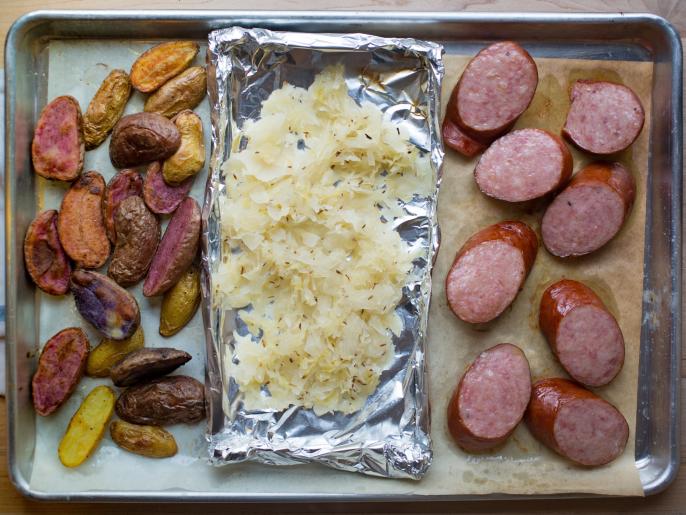 Kielbasa and Sauerkraut Sheet Pan Dinner Recipe Food Network Kitchen