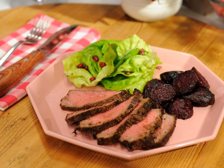 CocoaRubbed New York Strip Steak for Two Recipe Jeff Mauro Food
