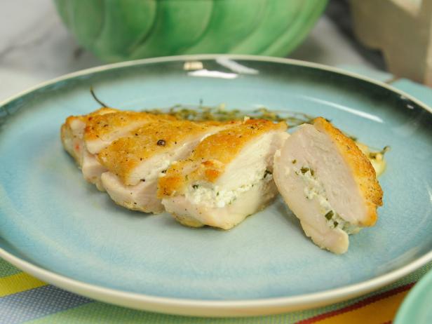 Goat Cheese And Herb Stuffed Chicken Breasts Recipe Geoffrey Zakarian Food Network