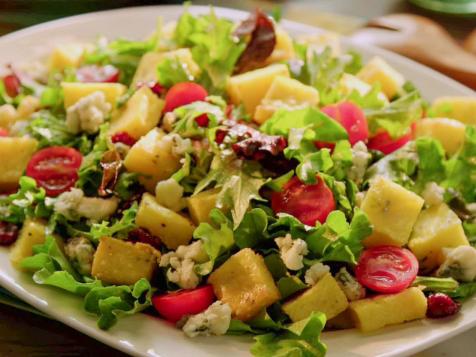 Greens with Polenta Croutons