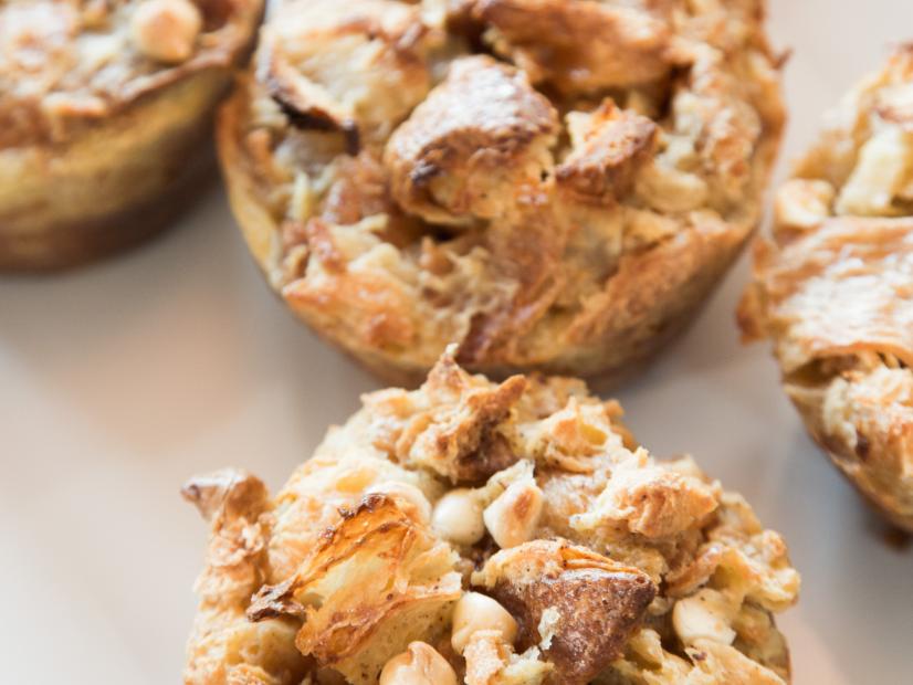 Ayesha Curry’s White Chocolate Bread Croissant Pudding for the Manly Meal, as seen on Food Network’s Ayesha’s Homemade, Season 1.