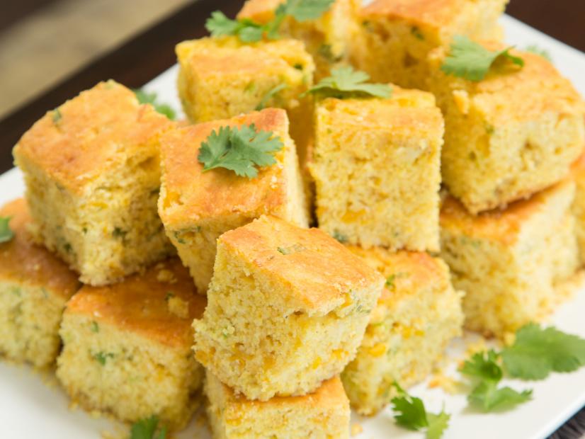 Ayesha Curry’s Creamed Cornbread with Jalepeno Compound Butter, as seen on Food Network’s Ayesha’s Homemade, Season 1.