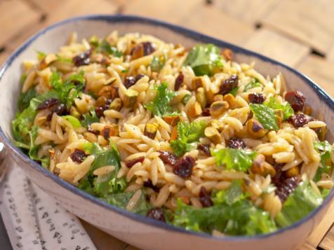 Orzo Salad with Mustard Greens and Dried Cherries