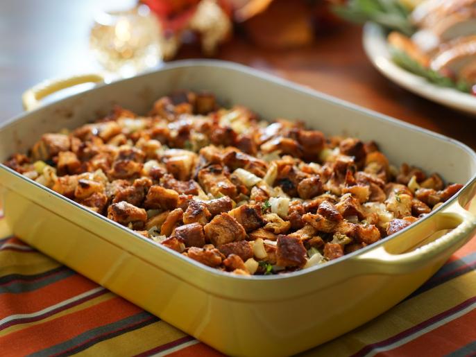 Cinnamon Raisin Bread Stuffing with Sausage Recipe Valerie Bertinelli