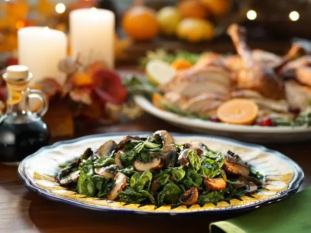 Sauteed Spinach and Mushrooms Recipe | Valerie Bertinelli | Food Network