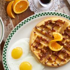 The Magnolia Pancake Haus's Bacon Stuffed Waffles in San Antonio, TX for FoodNetwork.com's Texas Guide
