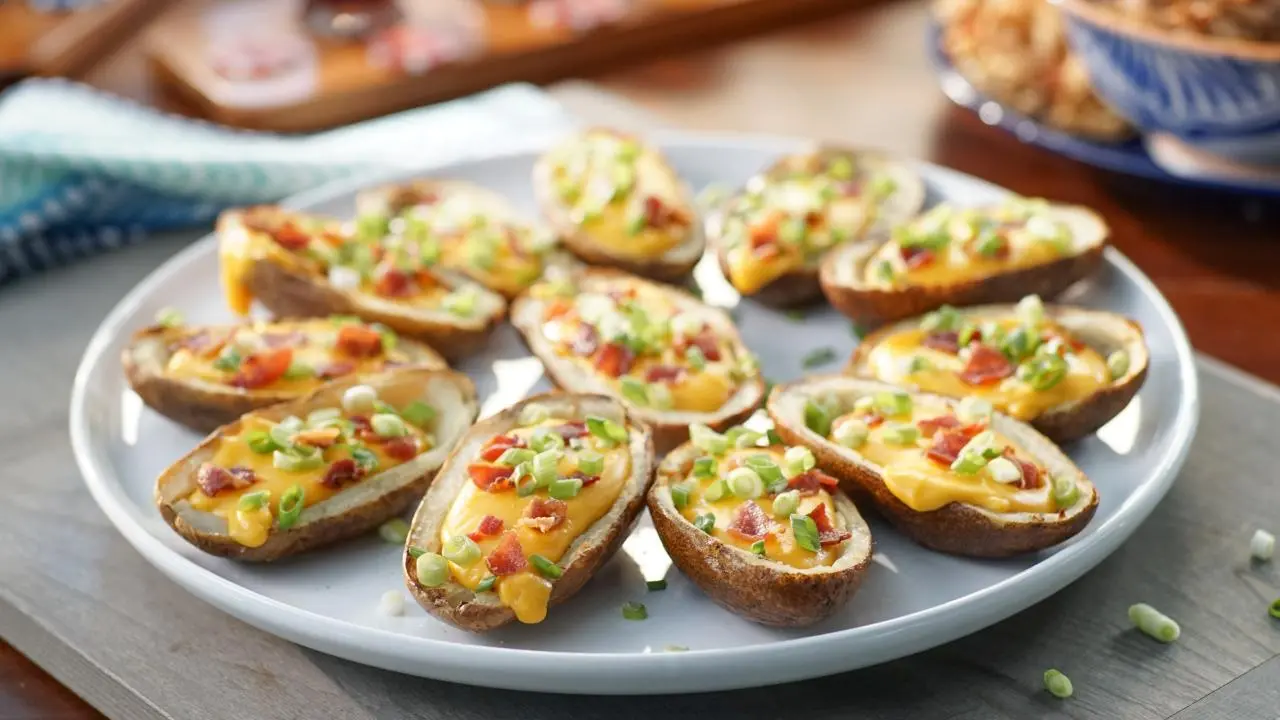 Beer Cheese Potato Skins