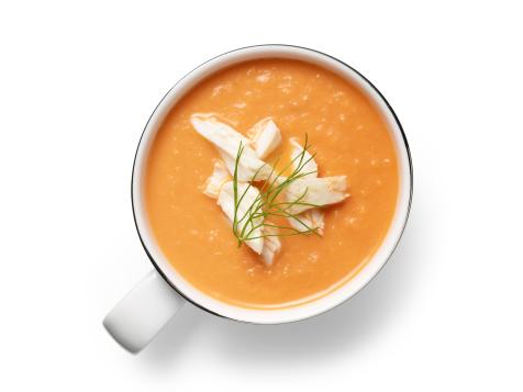 Tomato-Fennel Soup with Crab