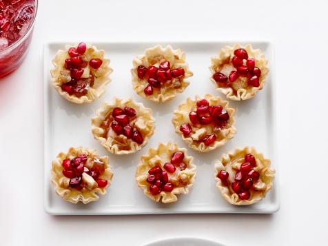 Pomegranate-Brie Phyllo Cups