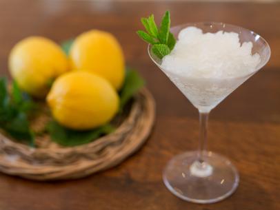 The refreshing summer dessert Limoncello Granita as featured in Episode 111 - The Oyster Harvest - of UpRooted with Sarah Sharratt, only the Cooking Channel.